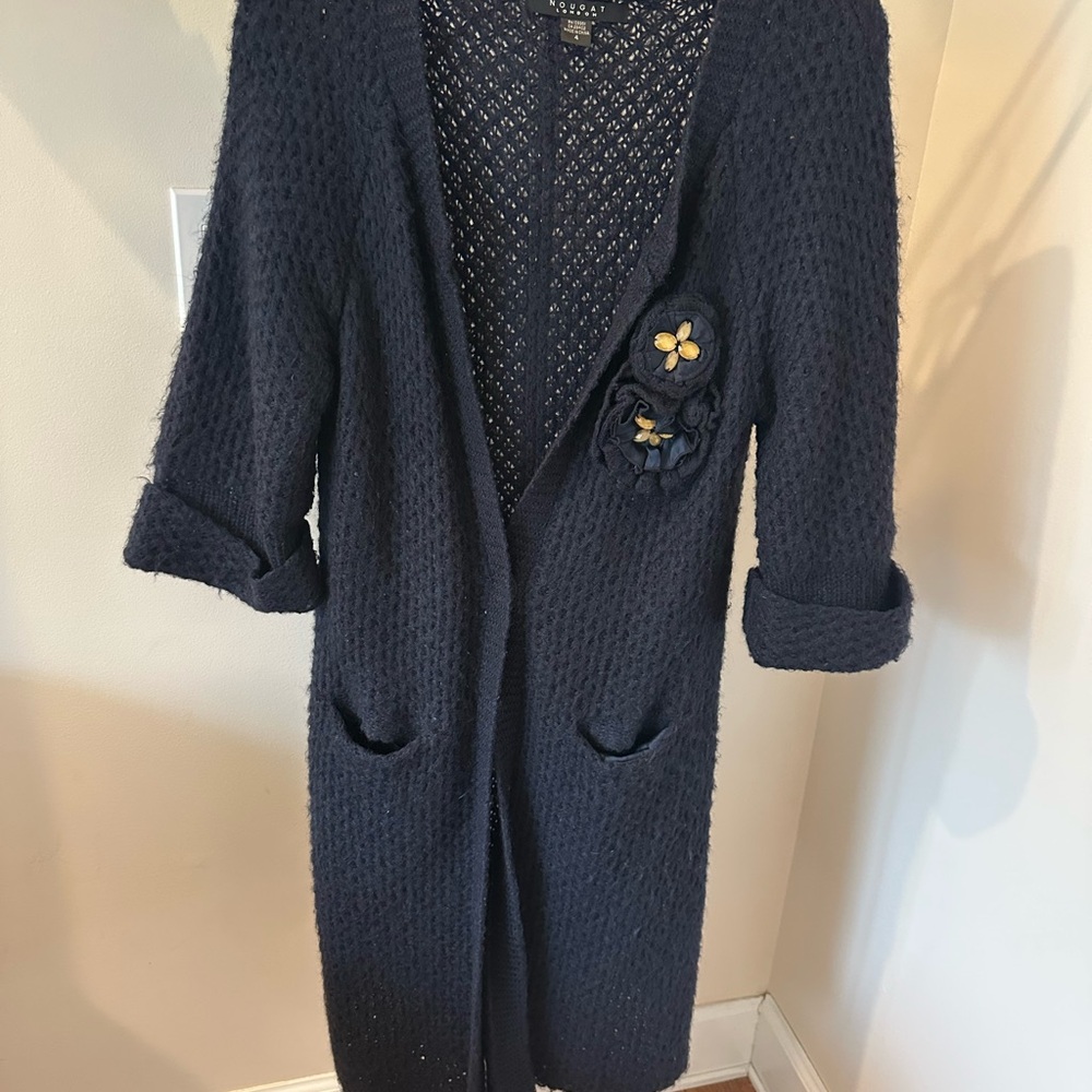 Navy blue cardigan sweater size 4